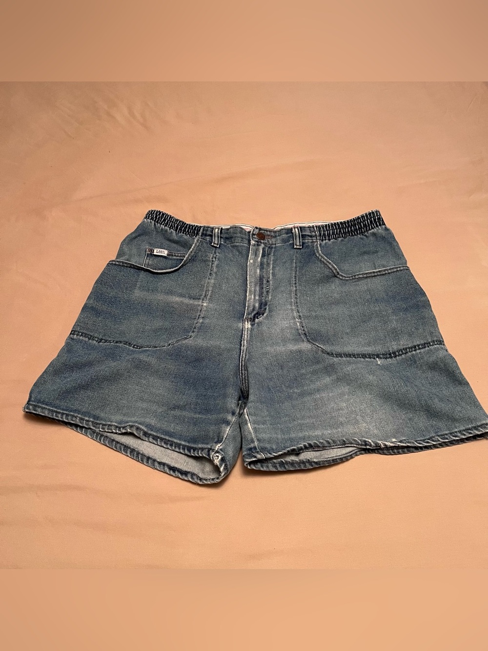 Vintage Lee Distressed Woman’s Blue Denim Jean Shorts